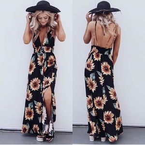 Brand New Sunflower Black Maxi Dress